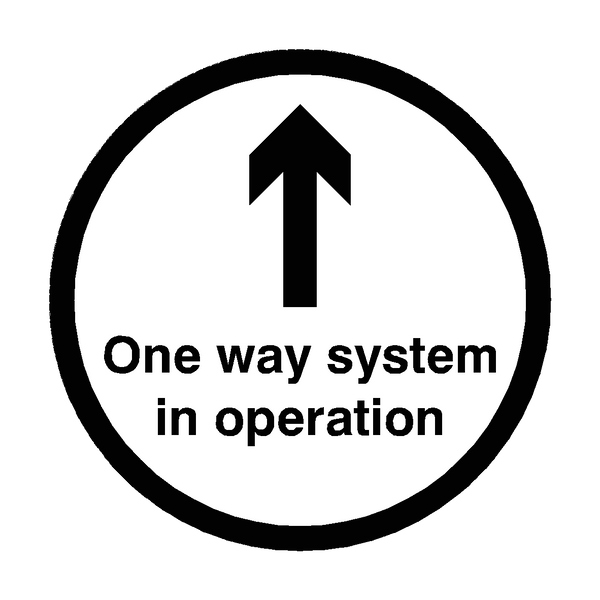 One Way System In Operation Floor Sticker - Black | Safety-Label.co.uk