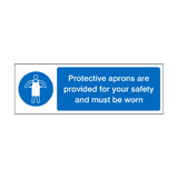 Protective Aprons Are Provided For Safety Label | Safety-Label.co.uk