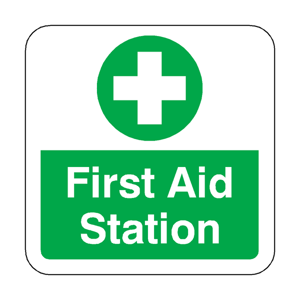 First Aid Station Floor Graphics Sticker | Safety-Label.co.uk