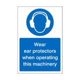 Wear Ear Protectors Machinery Sticker | Safety-Label.co.uk
