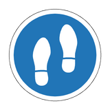 Social Distancing Footprint Floor Sticker - Blue | Safety-Label.co.uk