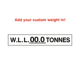 W.L.L Label Tonnes White Custom Weight | Safety-Label.co.uk