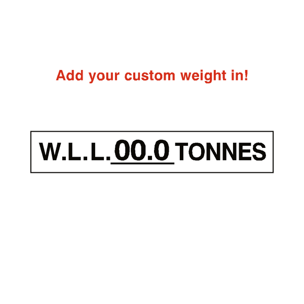 W.L.L Label Tonnes White Custom Weight | Safety-Label.co.uk