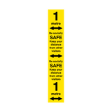 1 Metre Distance Floor Marking Strip - Yellow | Safety-Label.co.uk