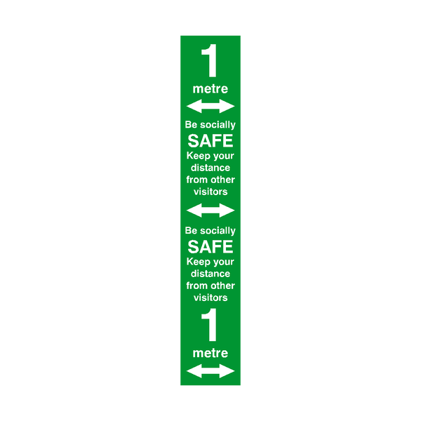1 Metre Distance Floor Marking Strip - Green | Safety-Label.co.uk