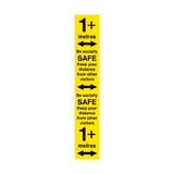 1 Metre Plus Distance Floor Marking Strip - Yellow | Safety-Label.co.uk