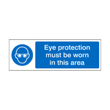 Eye Protection Must Be Worn In This Area Label | Safety-Label.co.uk