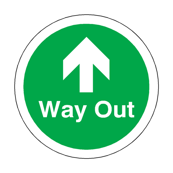 Way Out Up Arrow Floor Marker Sticker | Safety-Label.co.uk