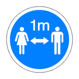 1 Metre Gap Floor Sticker - Blue | Safety-Label.co.uk