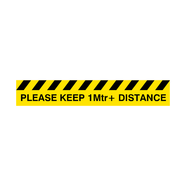 Please Keep 1M Plus Distance Floor Graphics Strip | Safety-Label.co.uk