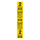 2 Metre Distance Floor Marking Strip - Yellow | Safety-Label.co.uk