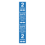 2 Metre Distance Floor Marking Strip - Blue | Safety-Label.co.uk