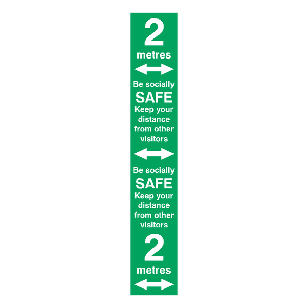 2 Metre Distance Floor Marking Strip - Green | Safety-Label.co.uk