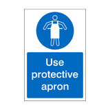 Use Protective Apron Sticker | Safety-Label.co.uk