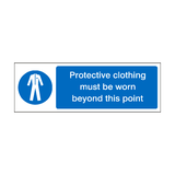 Protective Clothing Must Be Worn Beyond This Point Label | Safety-Label.co.uk