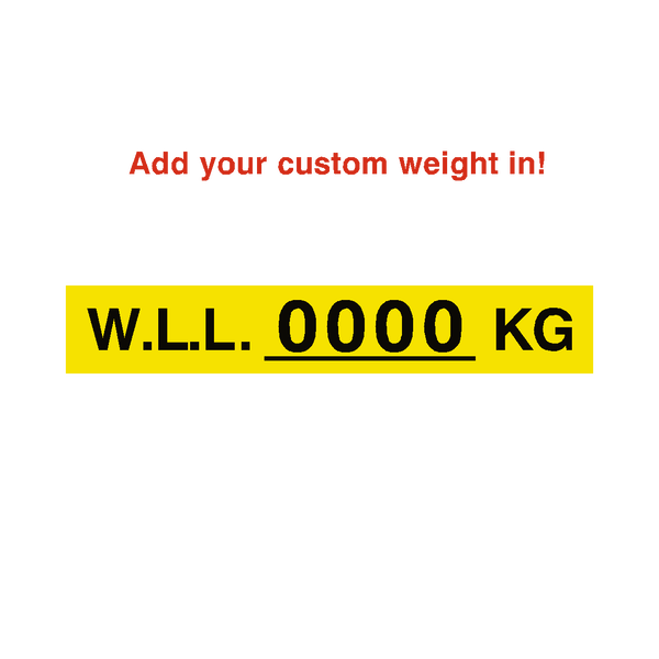 W.L.L Label Kg Yellow Custom Weight | Safety-Label.co.uk
