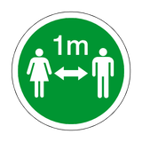 1 Metre Gap Floor Sticker - Green | Safety-Label.co.uk