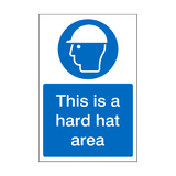 This Is A Hard Hat Area Sticker | Safety-Label.co.uk