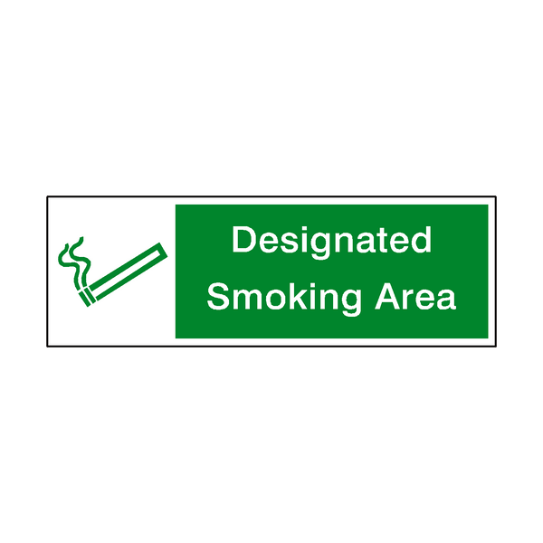 Designated Smoking Area Safety Sign | Safety-Label.co.uk