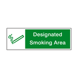 Designated Smoking Area Safety Sticker | Safety-Label.co.uk