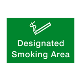 Designated Smoking Area Landscape Sticker | Safety-Label.co.uk