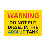 Do Not Put Diesel In AdBlue Tank Sticker | Safety-Label.co.uk