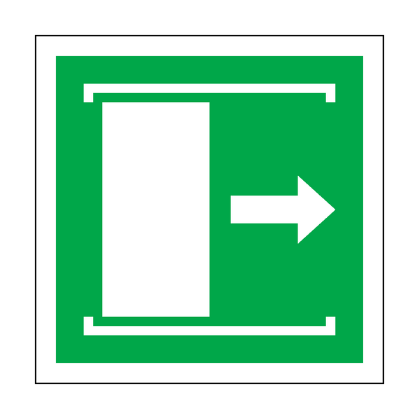 Door Slides Right To Open Symbol Sign | Safety-Label.co.uk