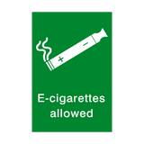 E-Cigarettes Allowed Sticker | Safety-Label.co.uk