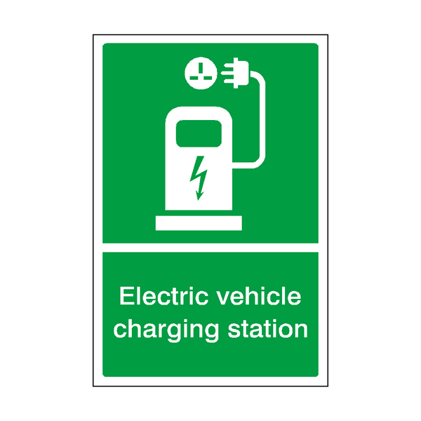 Electric Vehicle Charging Station Sign | Safety-Label.co.uk