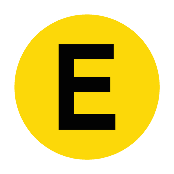 Letter E Floor Marker | Safety-Label.co.uk