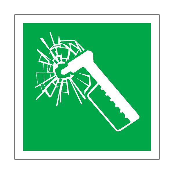 Emergency Hammer Symbol Sign | Safety-Label.co.uk