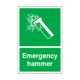 Emergency Hammer Sign | Safety-Label.co.uk