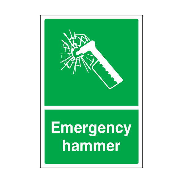 Emergency Hammer Sign | Safety-Label.co.uk