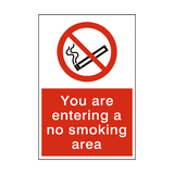 Entering No Smoking Area Sticker | Safety-Label.co.uk