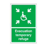 Evacuation Temporary Refuge Sign | Safety-Label.co.uk