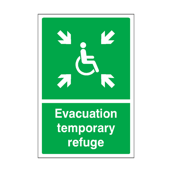Evacuation Temporary Refuge Sign | Safety-Label.co.uk