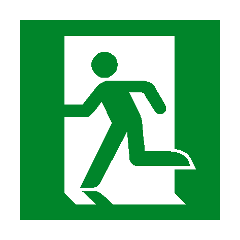 Running Man Left Sticker | Safety-Label.co.uk