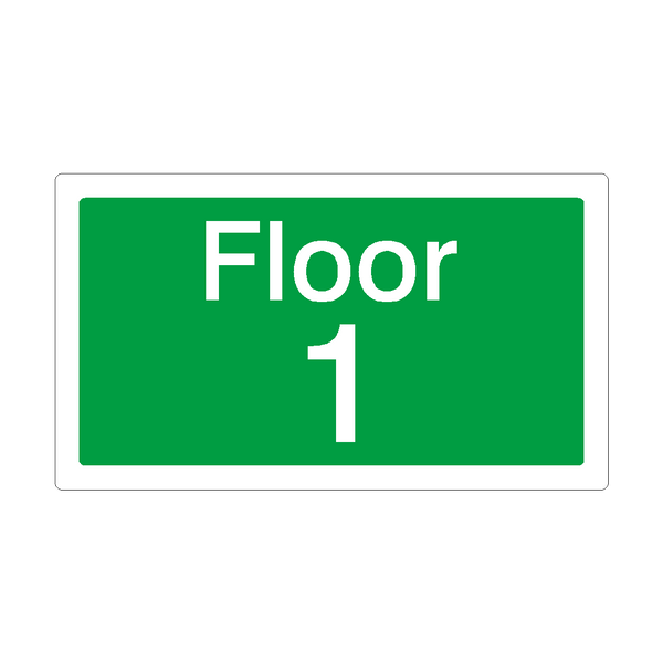 Floor 1 Sign Green | Safety-Label.co.uk