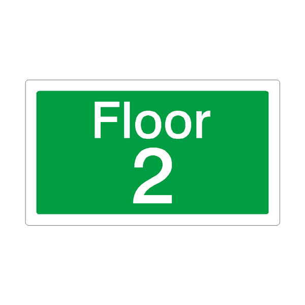 Floor 2 Sign Green | Safety-Label.co.uk