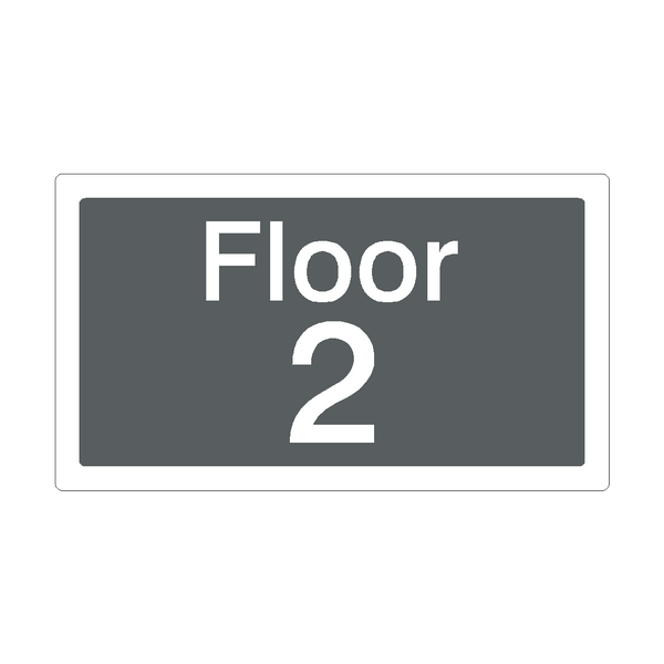 Floor 2 Sign Grey | Safety-Label.co.uk