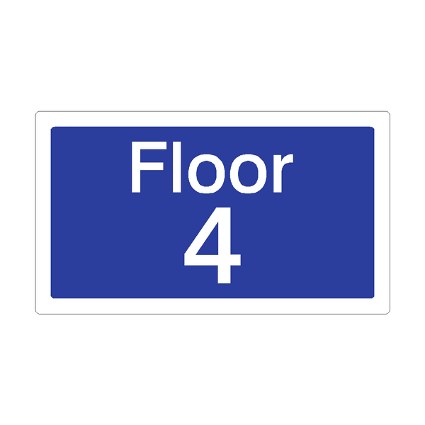 Floor 4 Sign Blue | Safety-Label.co.uk