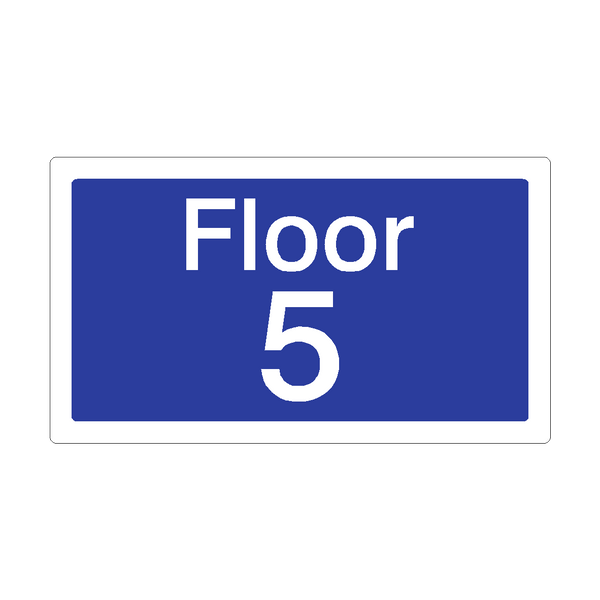 Floor 5 Sign Blue | Safety-Label.co.uk