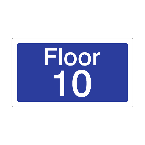Floor 10 Sign Blue | Safety-Label.co.uk