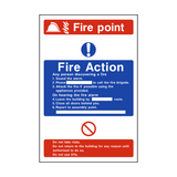 Fire Action Fire Point Sticker | Safety-Label.co.uk