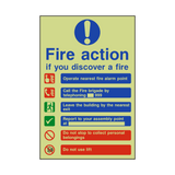 Fire Action Lift & Telephone Photoluminescent Sticker | Safety-Label.co.uk