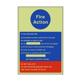 Fire Action Notice Version 1 Photoluminescent Sticker | Safety-Label.co.uk