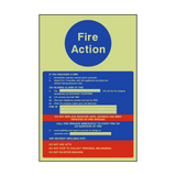 Fire Action Notice Version 2  Photoluminescent Sticker | Safety-Label.co.uk