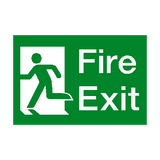 Fire Exit Running Man Left Sticker | Safety-Label.co.uk