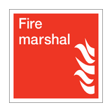Fire Marshal Square Sticker | Safety-Label.co.uk