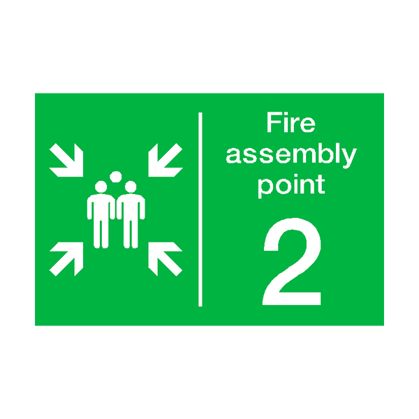 Fire Assembly Point Two Sticker | Safety-Label.co.uk